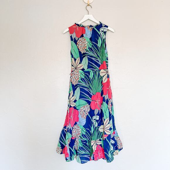 Talbots Blue Floral Midi Dress size 4 Petite - Picture 3 of 5